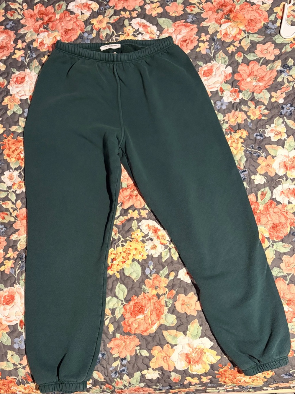 Perfectwhitetee Stevie Sweatpants Women’s Small Green Cotton Joggers Made in USA